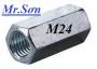 Ê cu nối ren 24, Đai ốc M24 nối ren dài 0912521058 Bu lông THANH SƠN Hà Nội có ống 
