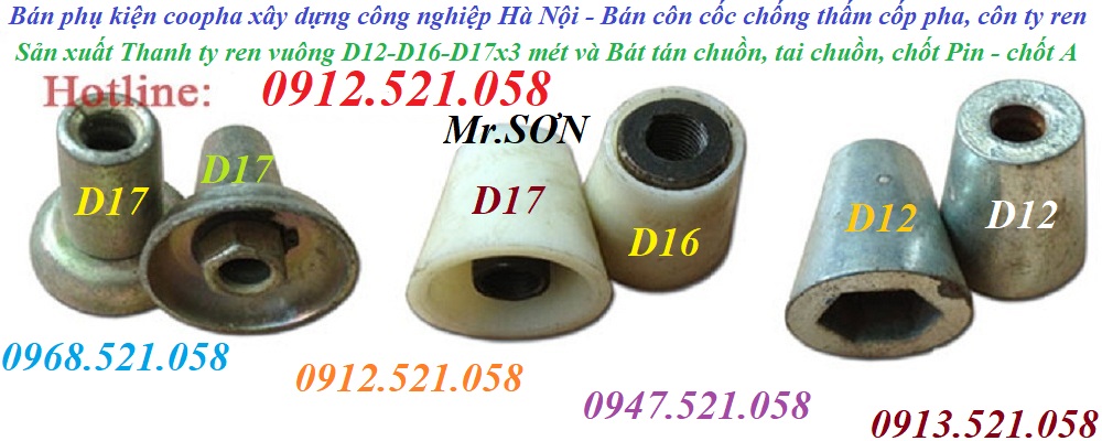 Côn sắt,côn thép D16,17,12, côn ty ren 0912521058 Kim khí THANH SƠN - Hà Nội kinh doann c
