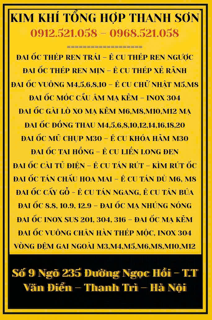 Đai ốc tán bầu M30,27,24,22,20,18,16,14 mạ kẽm 0913521058 Kim khí vật tư Thanh Sơn -
