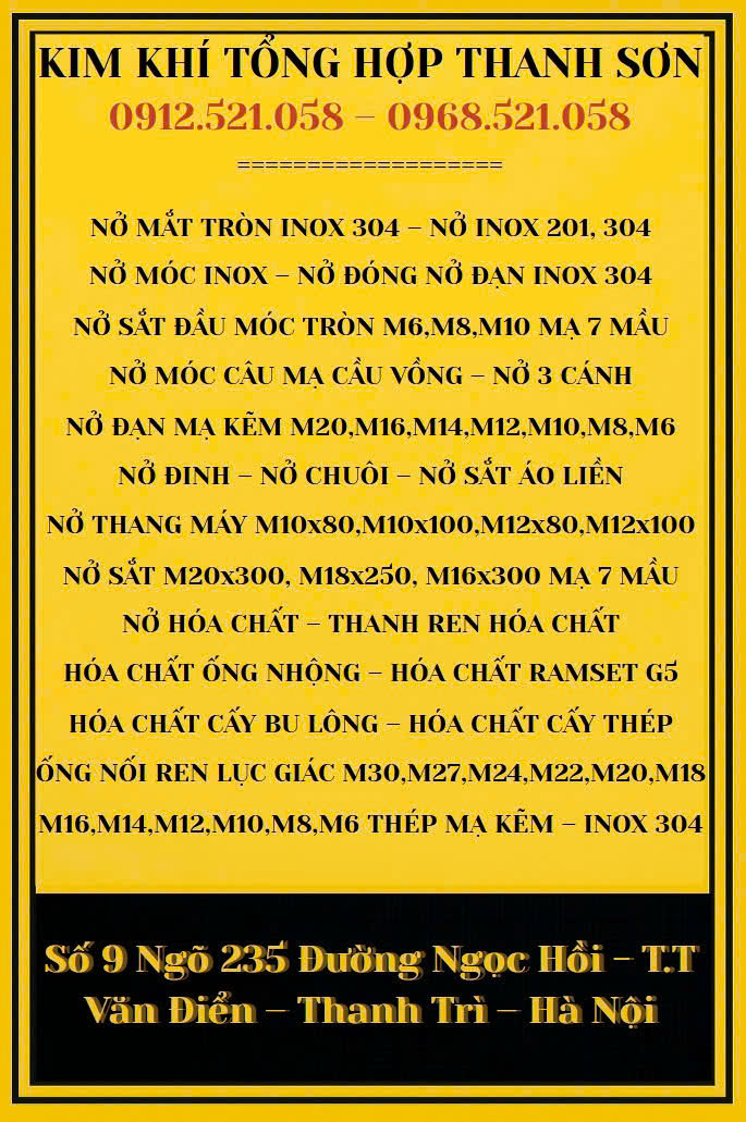 Nở sắt to dài mạ 7 mầu M20x300, M18x250 đây 0968521058 Kim khí tổng hợp Thanh Sơn c