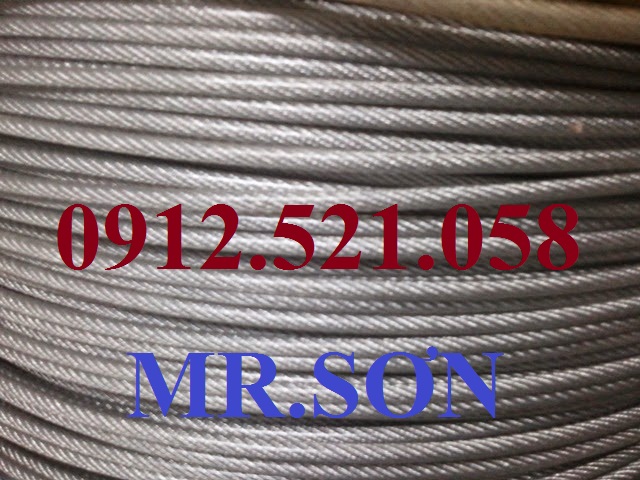 Phi 2, 2 ly, 2 mm dây cáp thép bọc nhựa Trắng 0912521058 Kim khí Thanh Sơn hà nội kinh