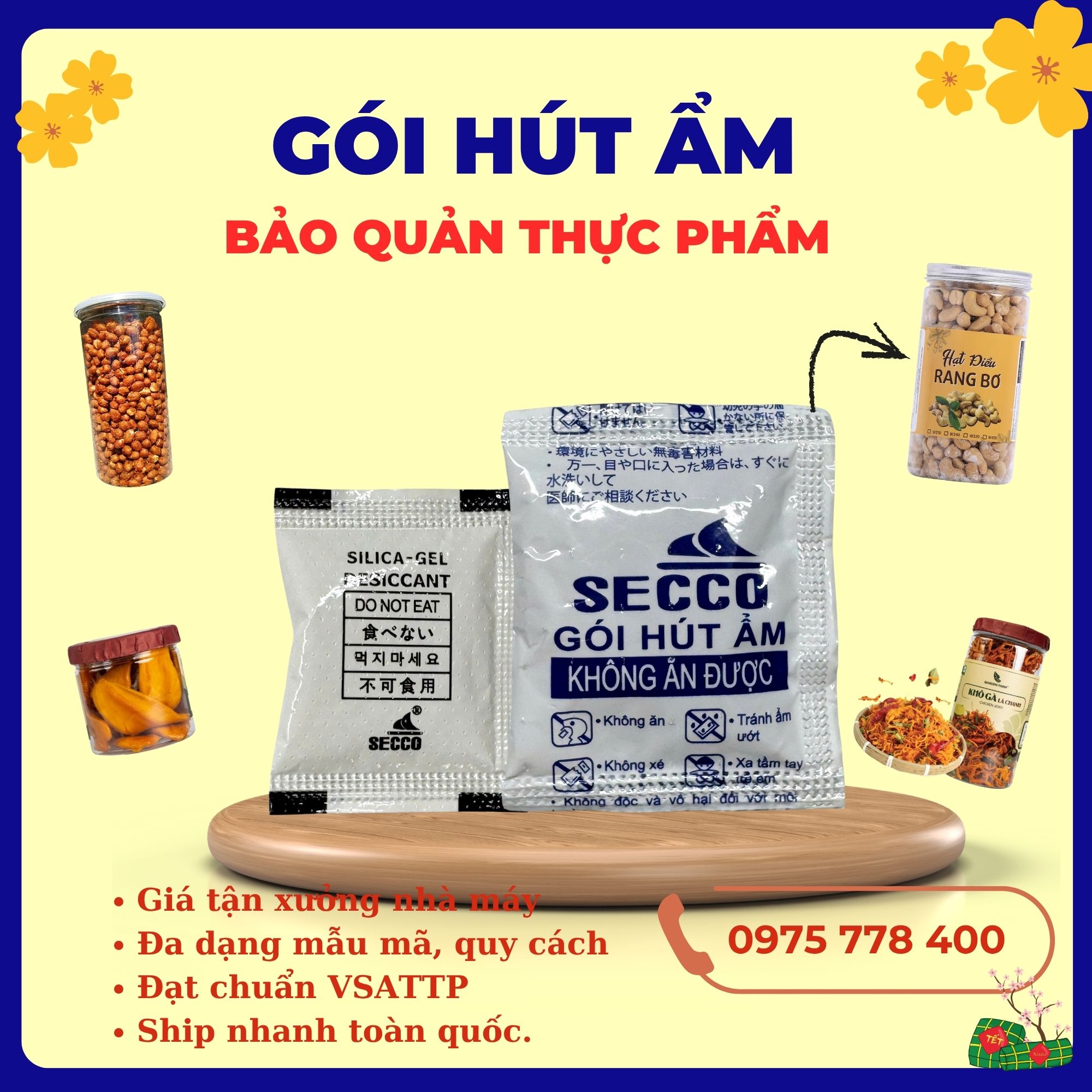 Gói hút ẩm bảo quản thực phẩm