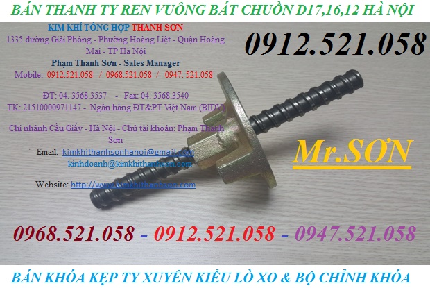 Thanh ty ren thô D12,D16,D17 và bát chuồn 0913521058 Vật tư kim khí THANH SƠN hà nội ph
