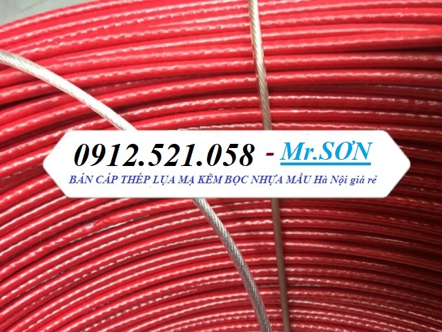 4mm, 5mm, 6mm, 8mm, 10mm, 3mm Cáp bọc nhựa ĐỎ 0912521058 Kim khí THANH SƠN Hà Nội cung
