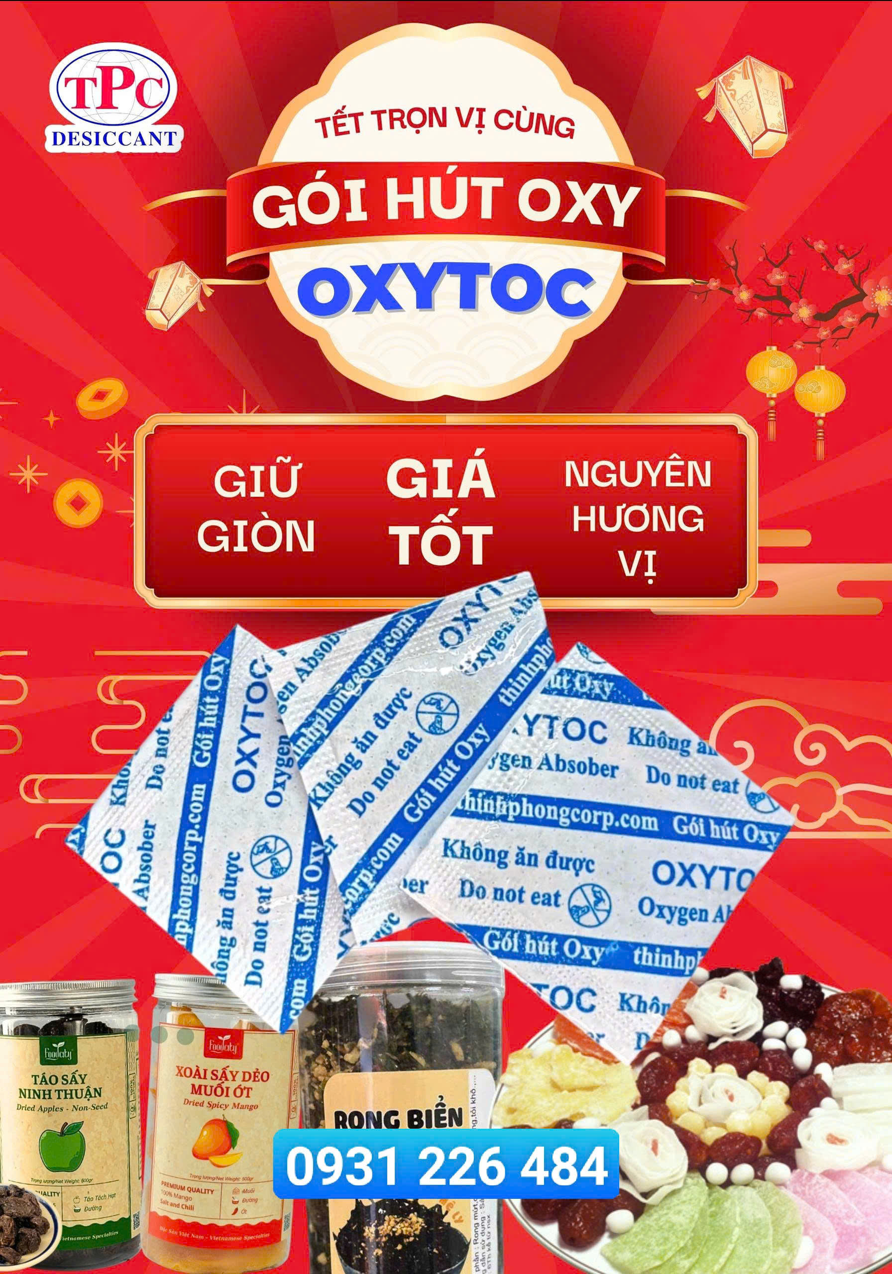 gói hút oxy chống mốc mứt bánh tết
