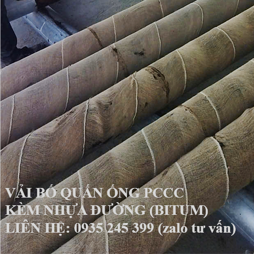 vải bố thi công hệ thống âm PCCC để quấn ống