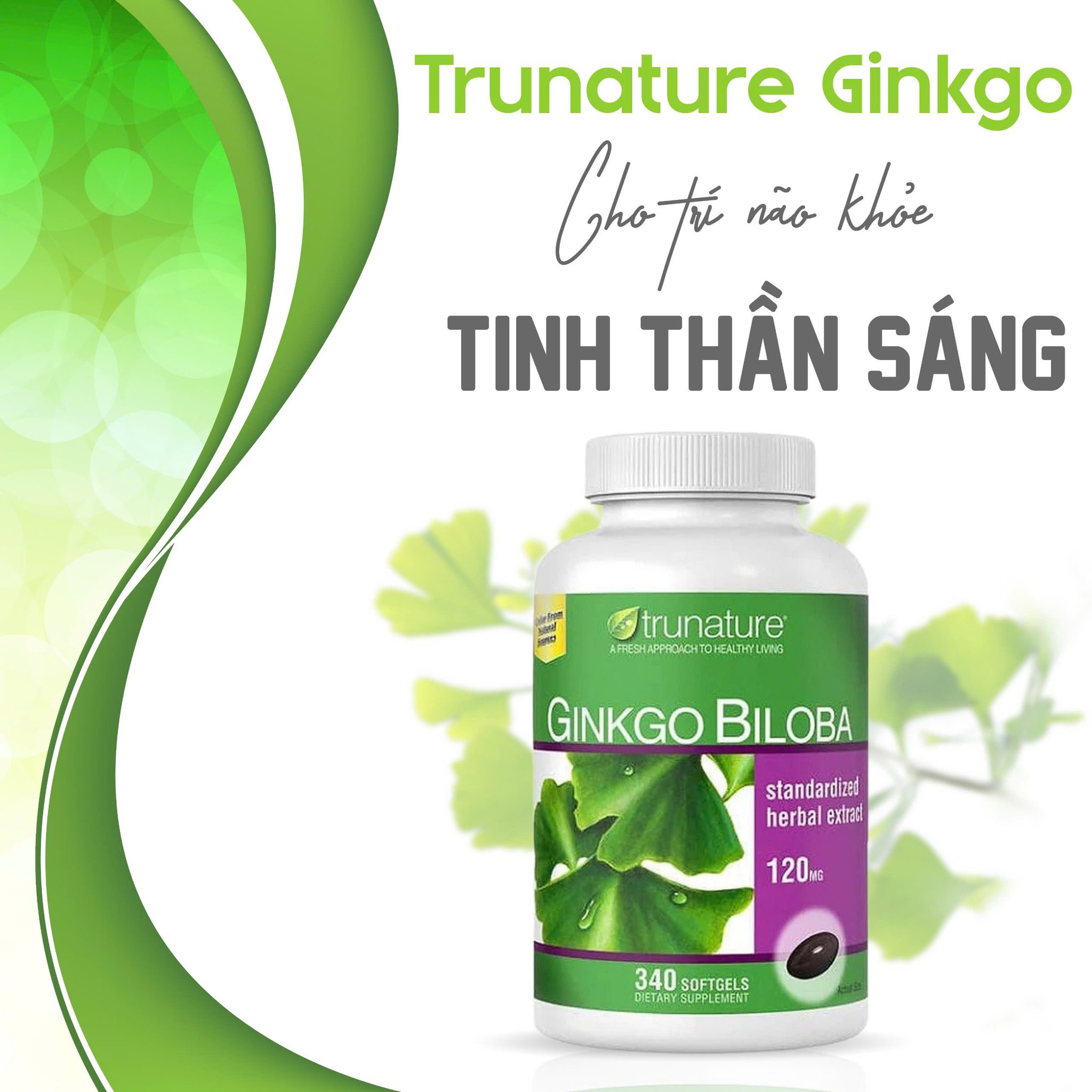 Trunature Ginkgo, Cho trí não khỏe, tinh thần sáng| Hamie.vn