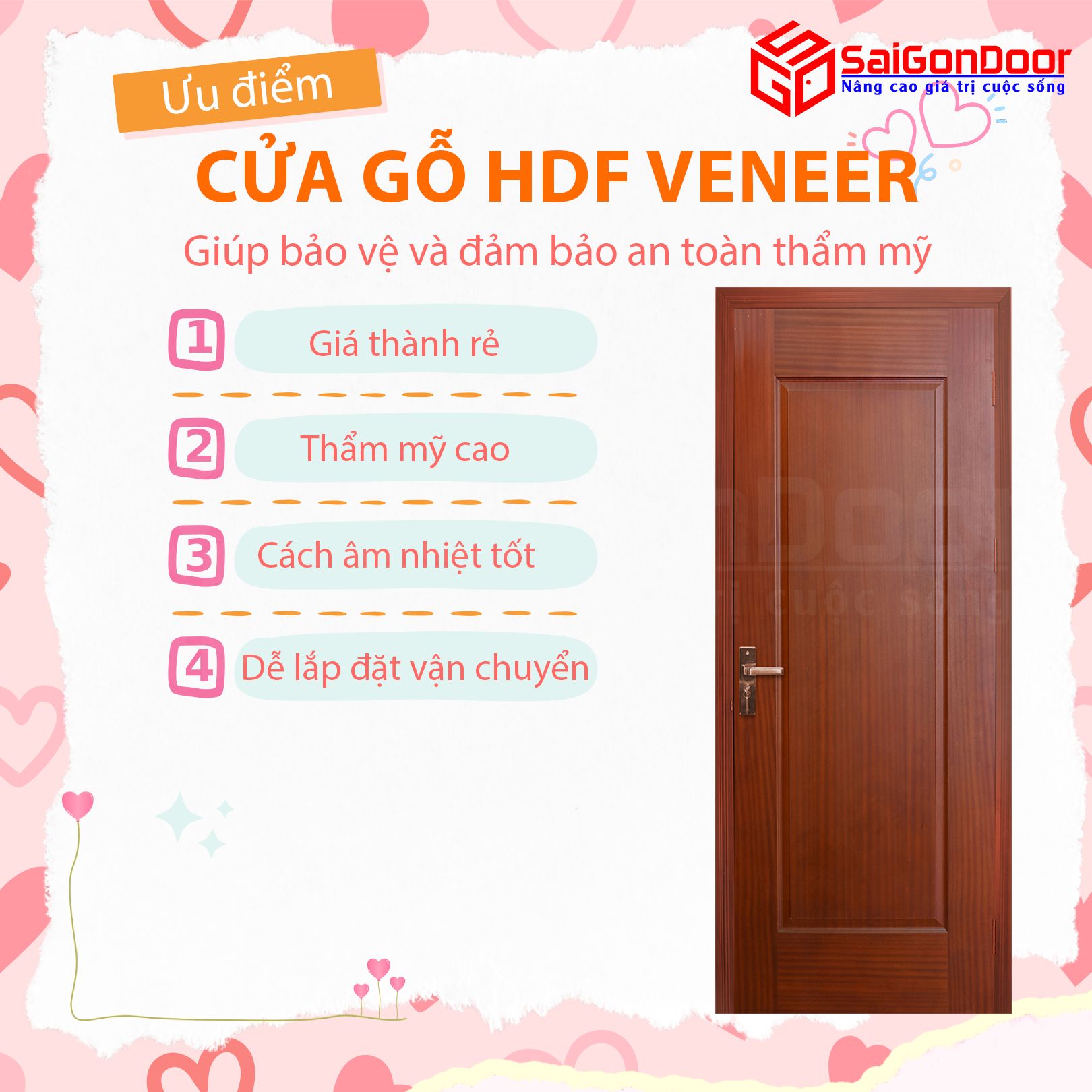 Khám phá cửa gỗ HDF Veneer SaiGonDoor - Sang trọng tiện ích