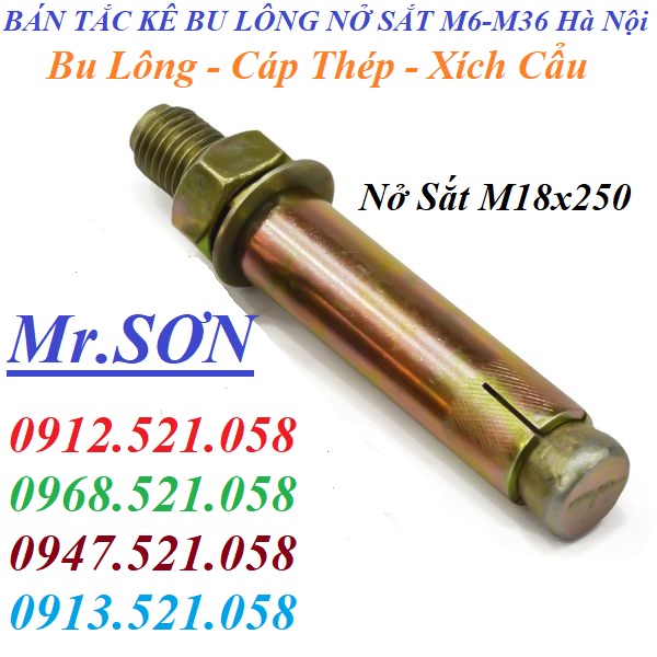 Bu lông tắc kê nở sắt M20,18,16,14x200 mạ 7 mầu 0947521058 Kim khí tổng hợp THANH S