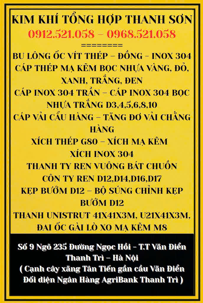 Tăng đơ Inox, tăng đơ mạ kẽm, tăng đơ vải 0968521058 Cửa hàng kim khí THANH SƠN