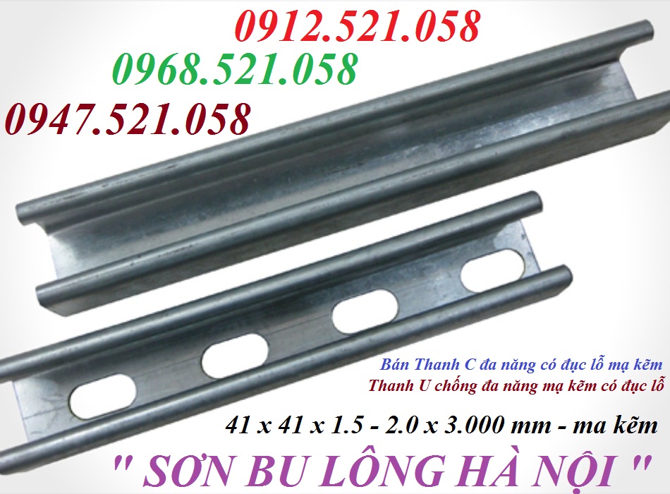 Cung ứng U41x41x3 mét có lỗ mạ điện hà nội 0968521058 Kim khí vật tư Thanh Sơn cu