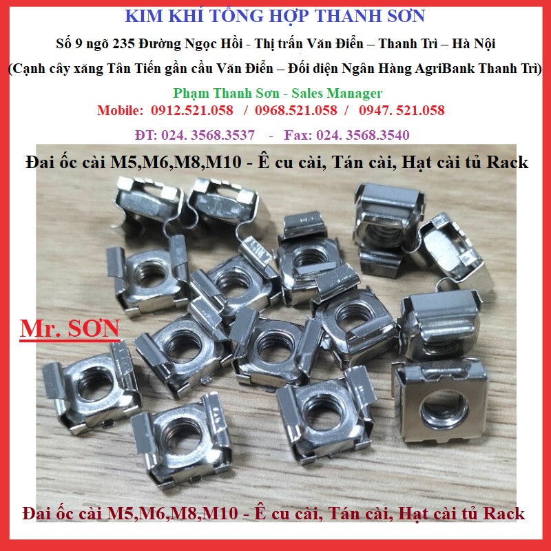 Đai ốc cài, hạt cài, tán cài tủ điện 0913521058 Kim khí vật tư tổng hợp THANH