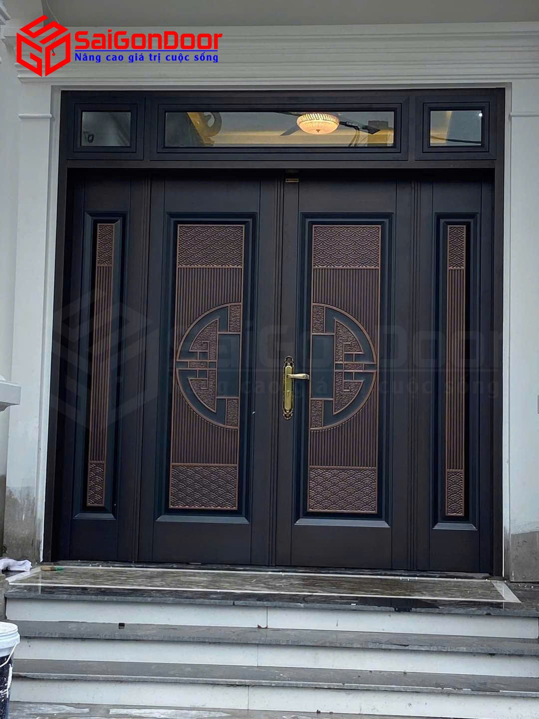 Cửa thép vân gỗ - Công trình thực tế