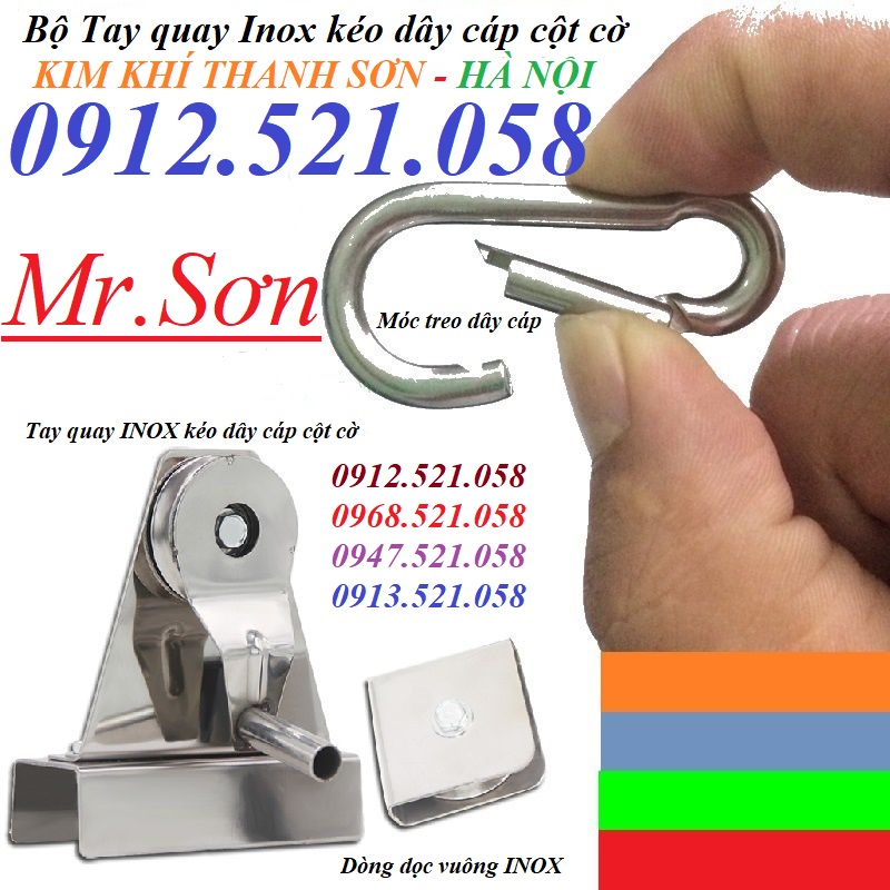 Cung cấp ròng rọc, tay quay cột cờ 0968521058 Kim khí tổng hợp Thanh Sơn Thanh Trì H