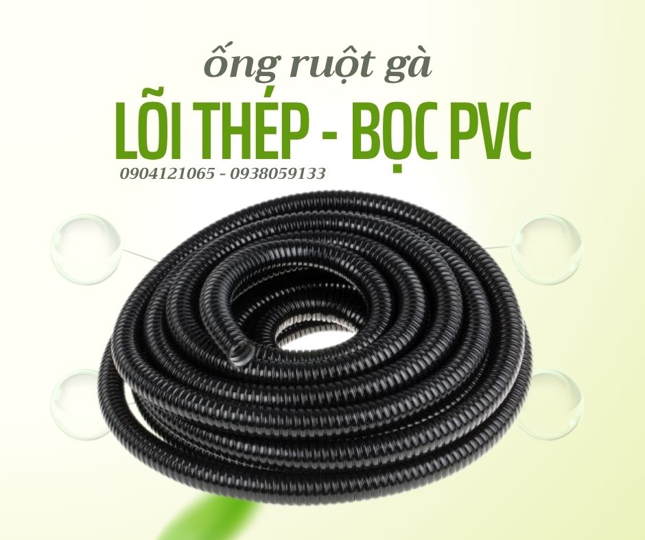 Ống ruột gà bọc nhựa PVC bảo vệ dây điện