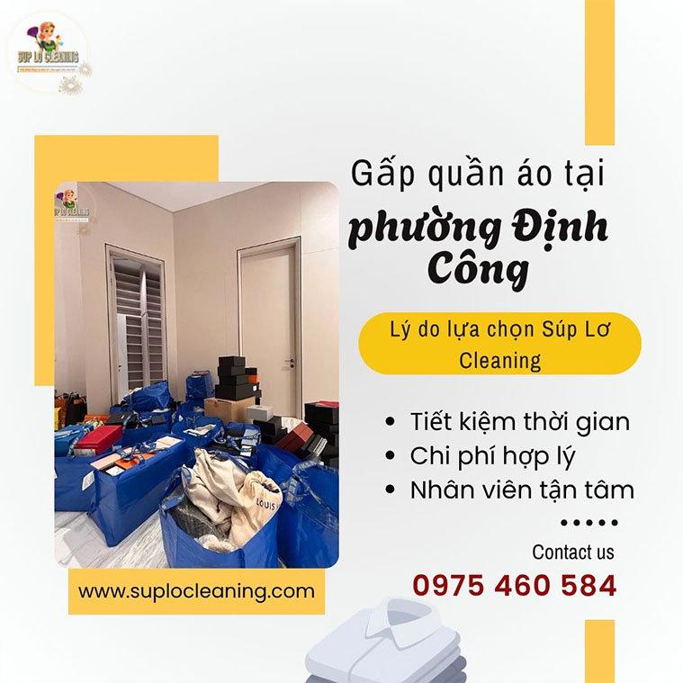 Gấp quần áo tại phường Định