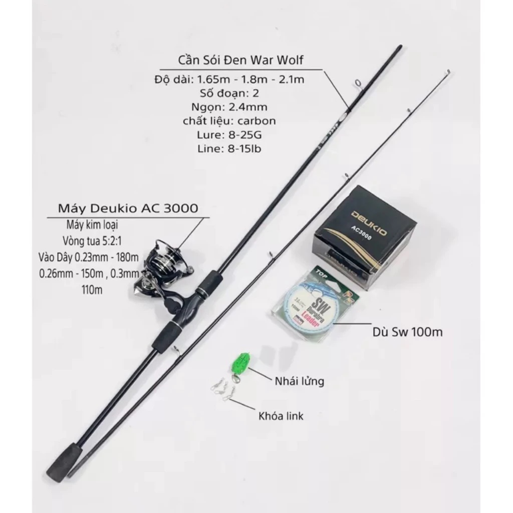 cần câu, câu cá, cần câu lure, câu sông, cần lure, Cần câu lure máy đứng Deukio A
