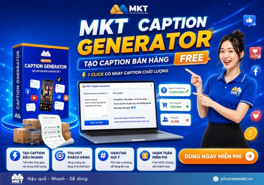 Công cụ tạo caption online bằng AI – MKT Caption Generator