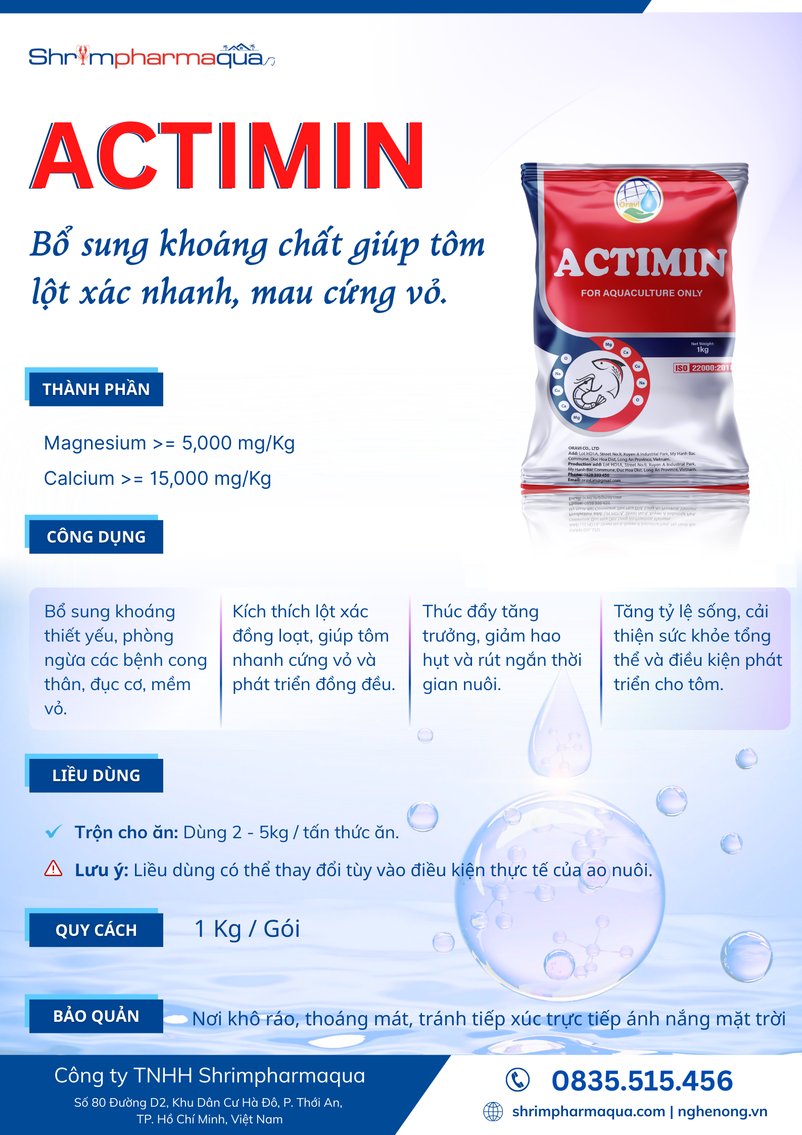 Actimin - Bổ sung khoáng cho tôm