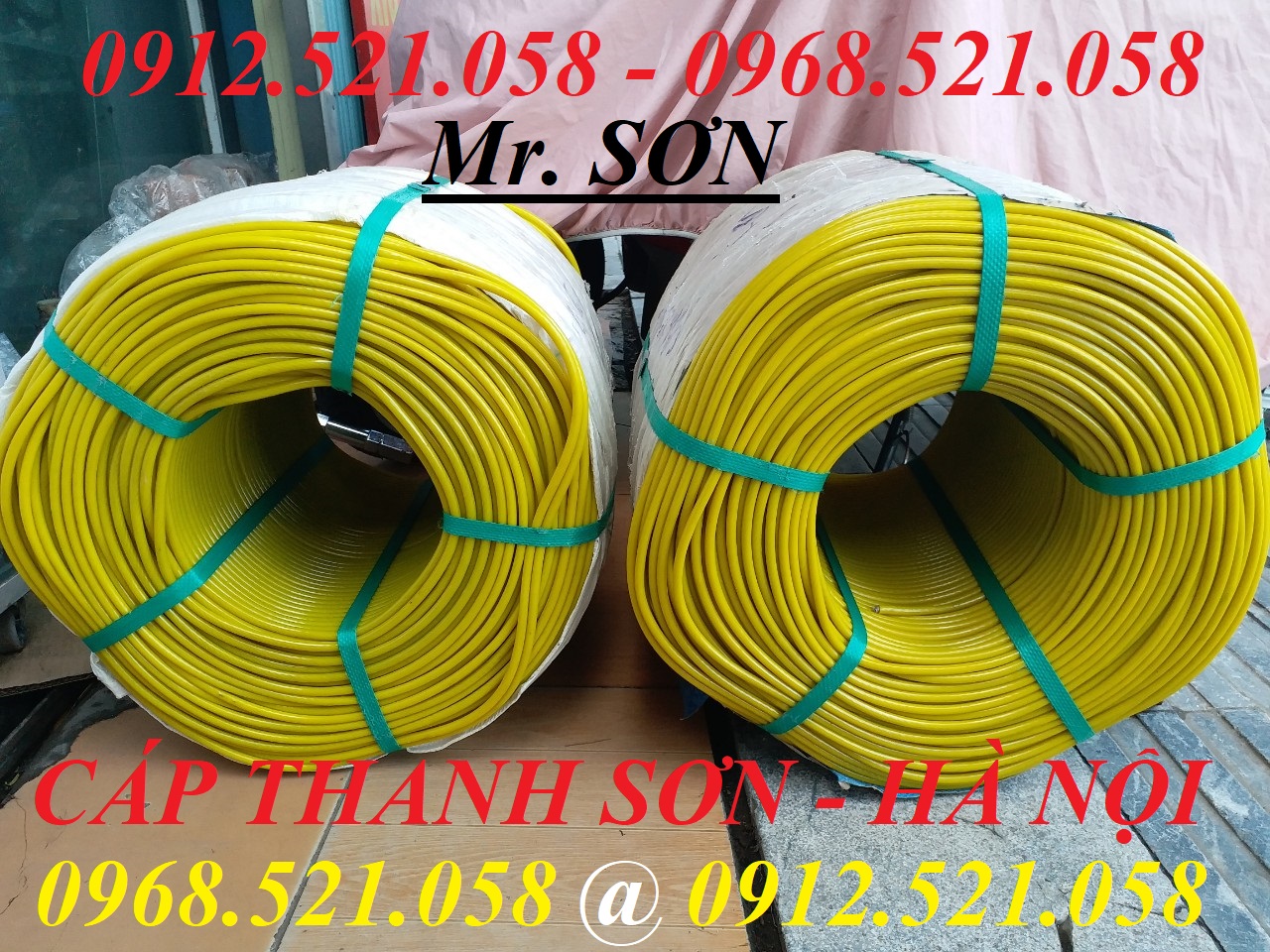 Phi 8,D6,D5,D4,D10 cáp thép bọc nhựa Vàng 0947521058 Tổng đại lý cáp thép Thanh Trì,