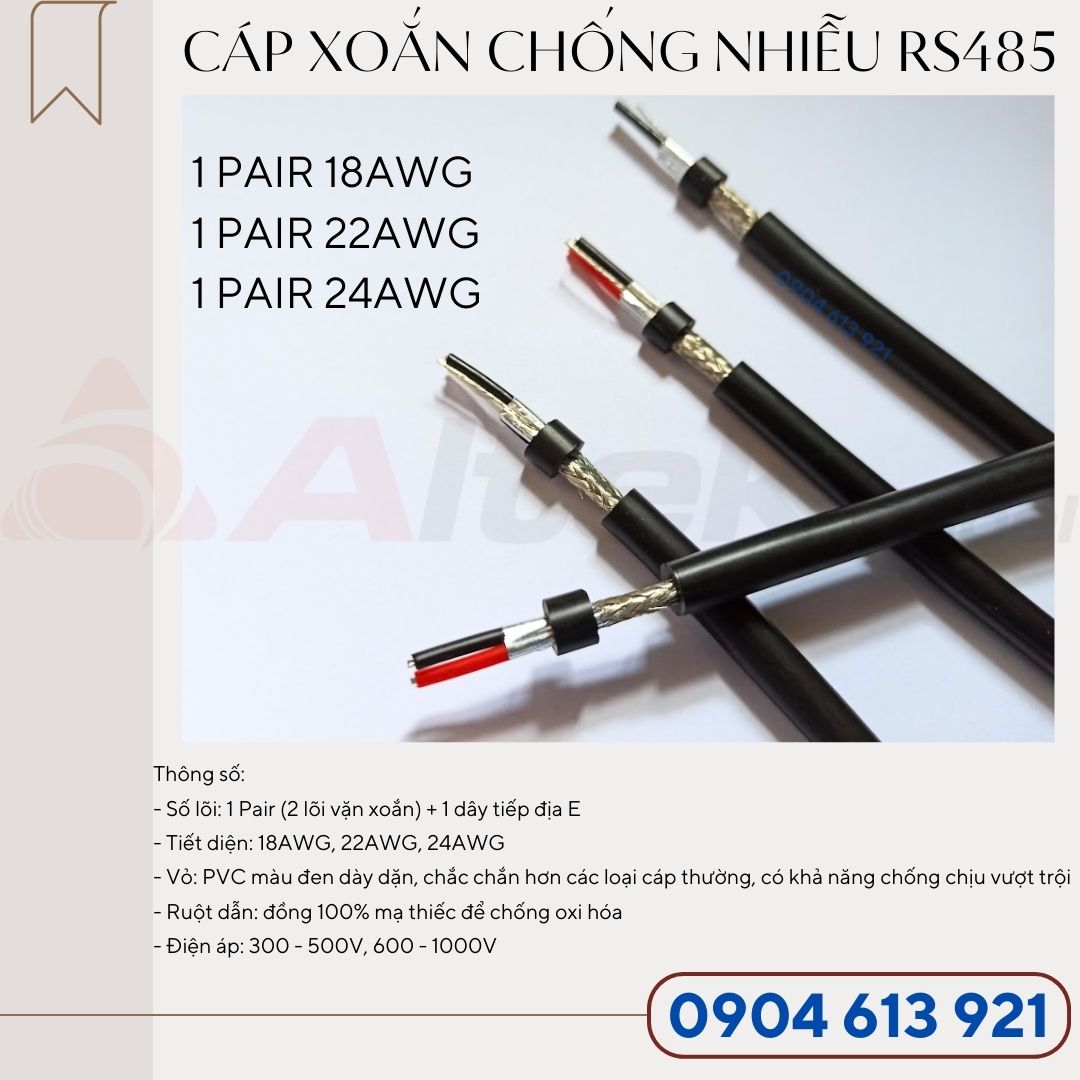 cáp rs485 1 pair 24awg