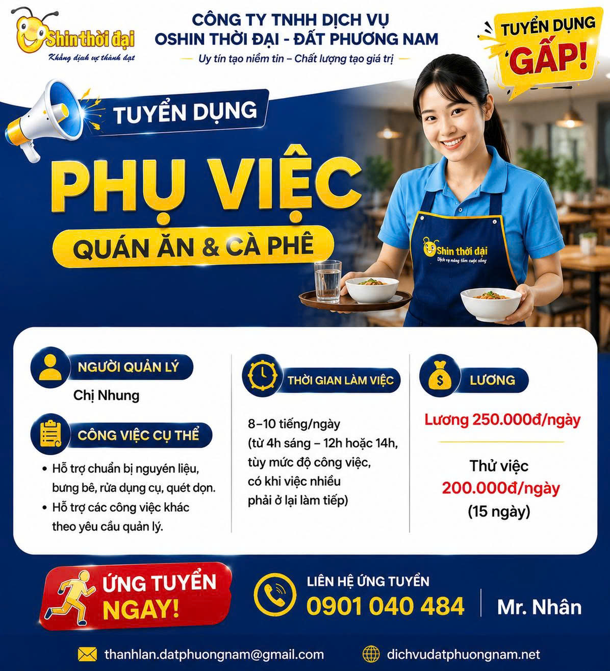 Phụ việc Quán ăn & Cà phê
