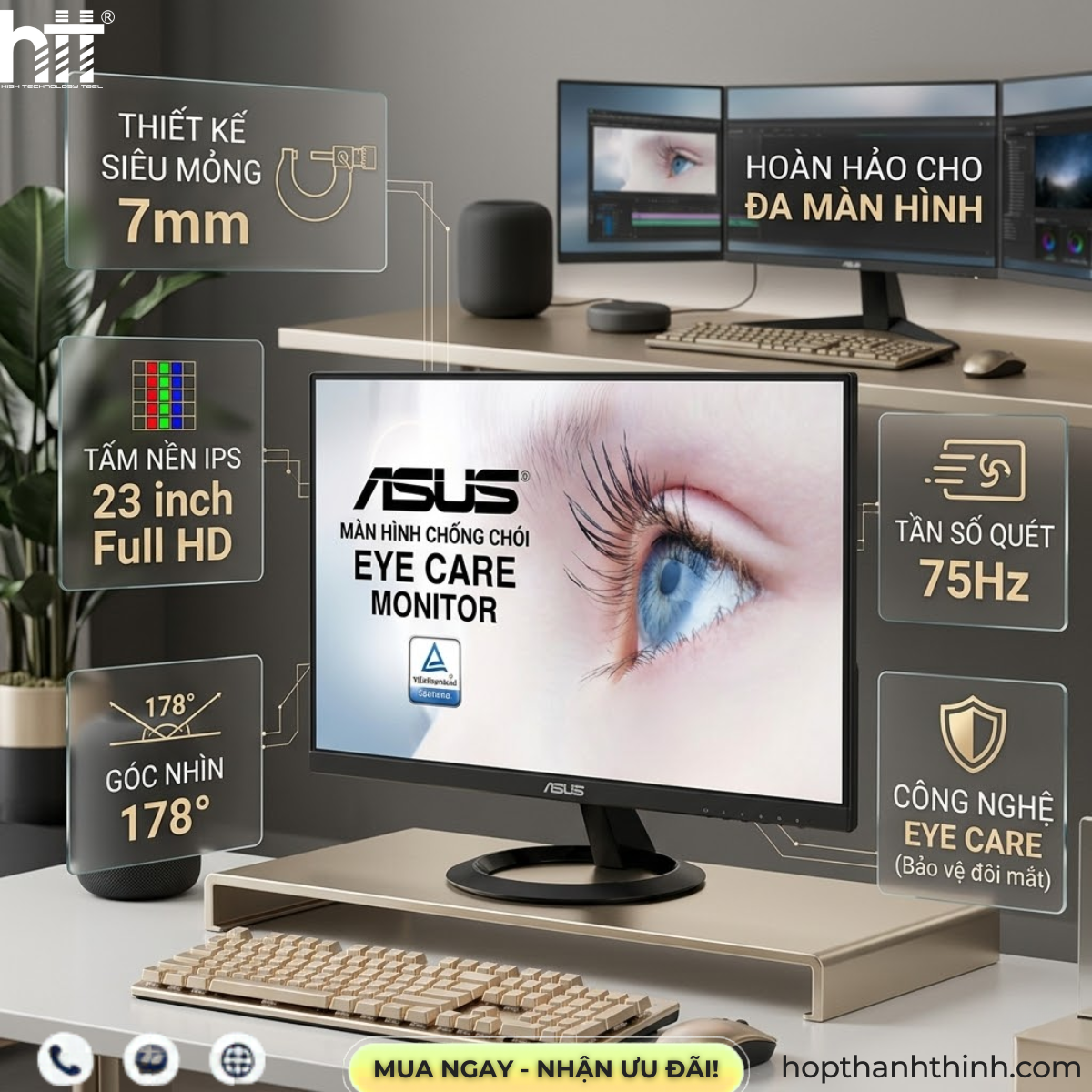 Màn hình ASUS VZ239HR - 23 inch IPS Full HD