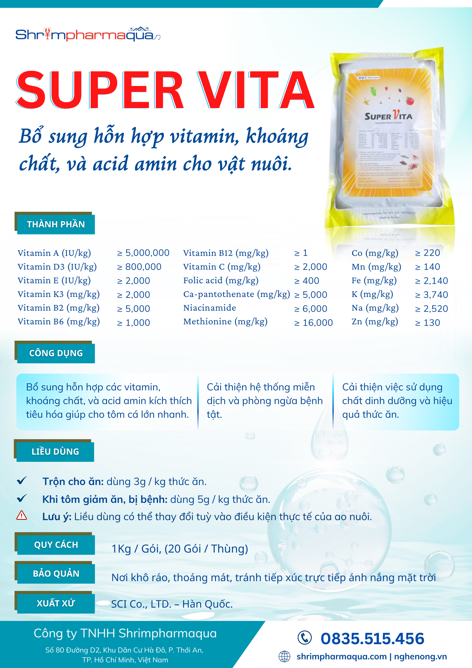 vitamin cho tôm