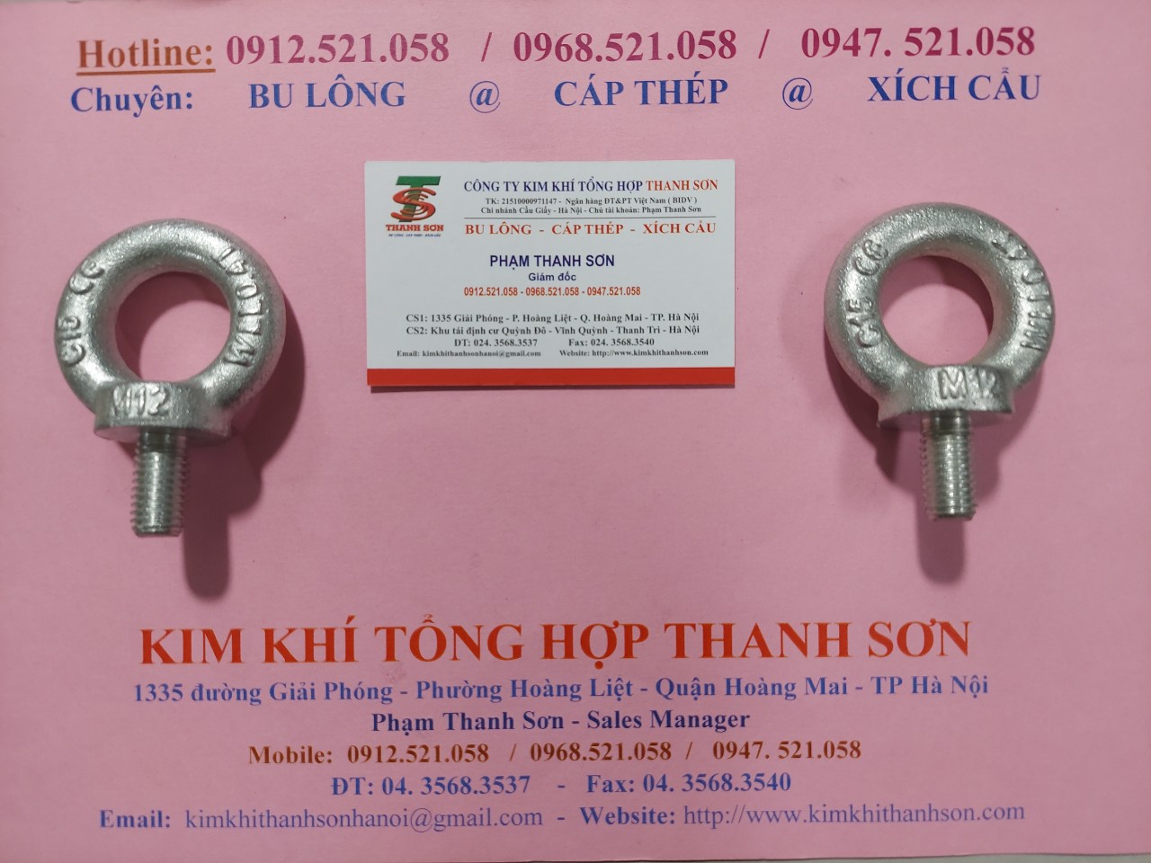 0947521058 bán bu lông móc cẩu dương, âm Hà Nội - cửa hàng Kim khí Thanh Sơn SN 9 ng