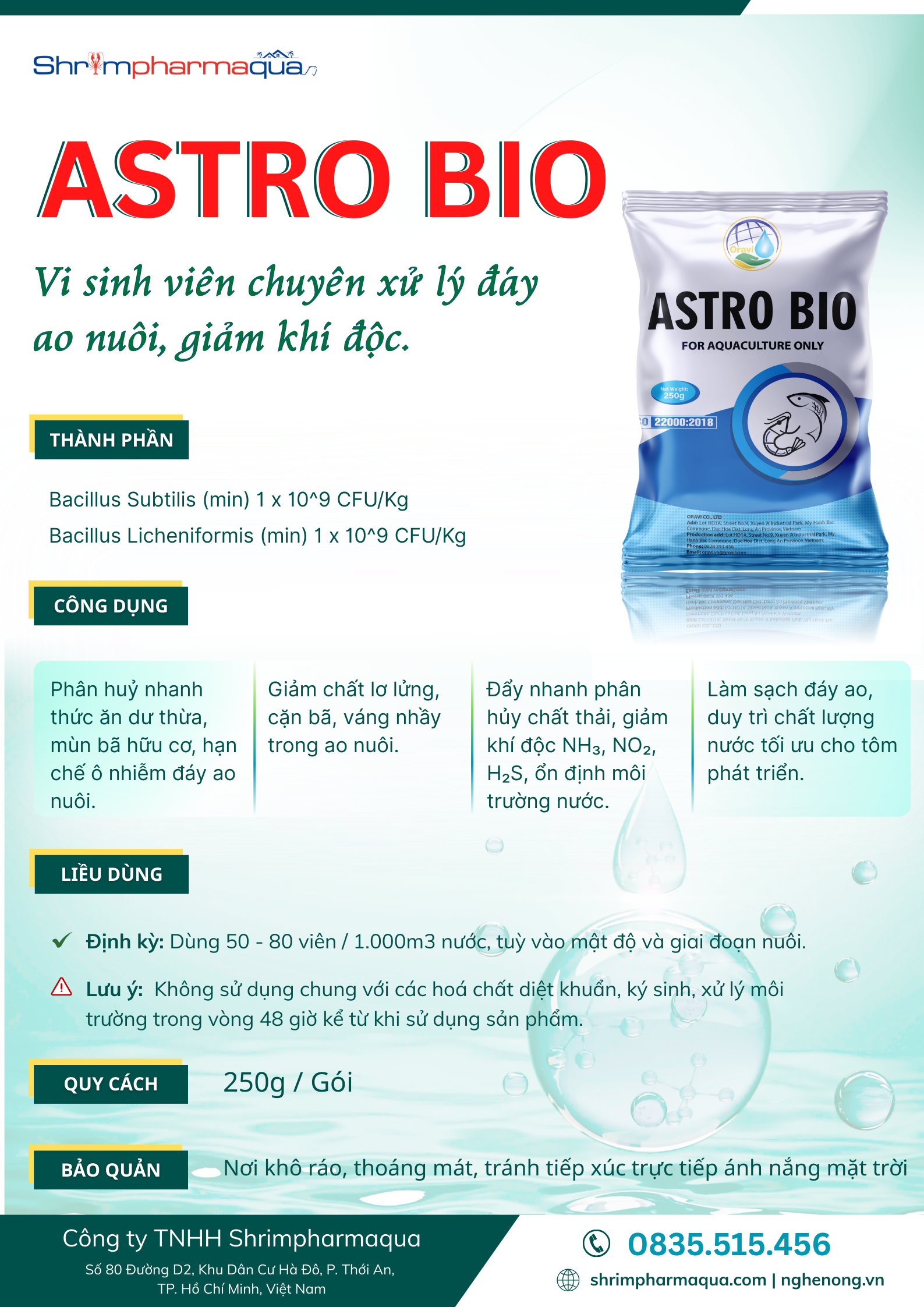 Vi sinh viên xử lý đáy ao tôm
