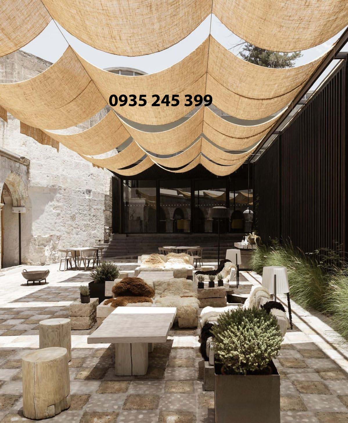 vải bố trang trí làm trần nhà