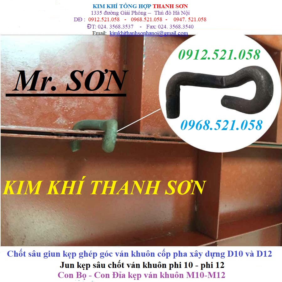 Khu vực THANH TRÌ bán chốt sâu D12,D10 rẻ 0912521058 Kim khí vật tư THANH SƠN số 9 n
