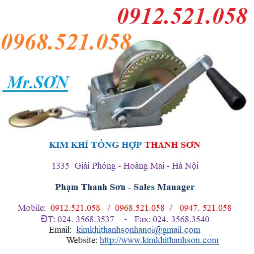 Quầy hàng bán tời cáp quay tay Hà Nội 0912521058 Tổng kho kim khí Thanh Sơn SN 9 ngõ